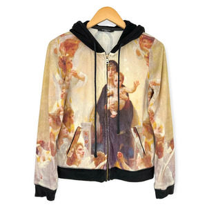 Givenchy Paris | Small | Madonna Baby Jesus Angels All Over Print Zip Up Hoodie